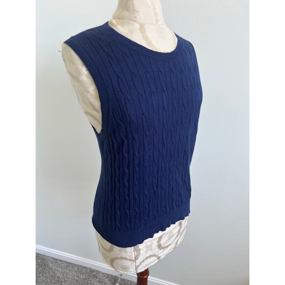 J Crew Sleeveless Pullover Cable Knit Sweater Medium - Picture 2 of 8